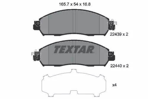 Brake Pad Set, disc brake TEXTAR 2243901)